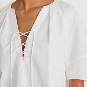 NWT Madewell Poplin Lace-up Top